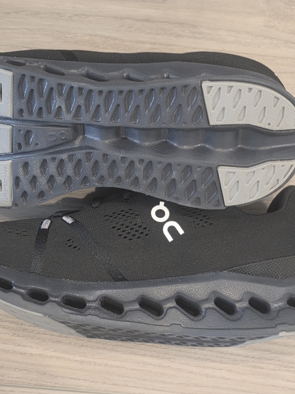 On Cloud Black Running Sneakers with White Logos - Picture 5 of 7